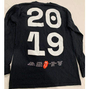Rolling Stones 2019 Tour Long Sleeve No Filter Graphic Shirt Black Size S